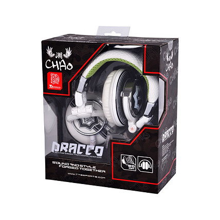 Kufje Gaming Tt eSPORTS DRACCO, 10–22.000 Hz, Kabllo 1,5 m - Gjelbër, Bardhë 6