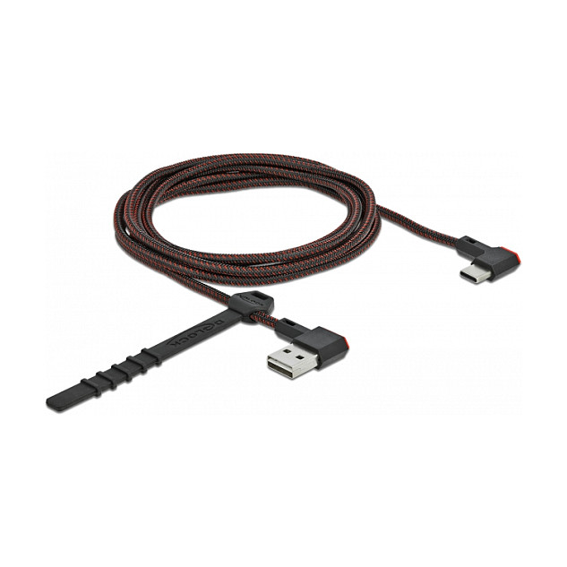 Kabllo USB DeLOCK 85283, USB 2.0 Type-A mashkull EASY-USB në Type-C mashkull, konektor Type-C i kënduar majtas/djathtas, 2 m - Zezë 2