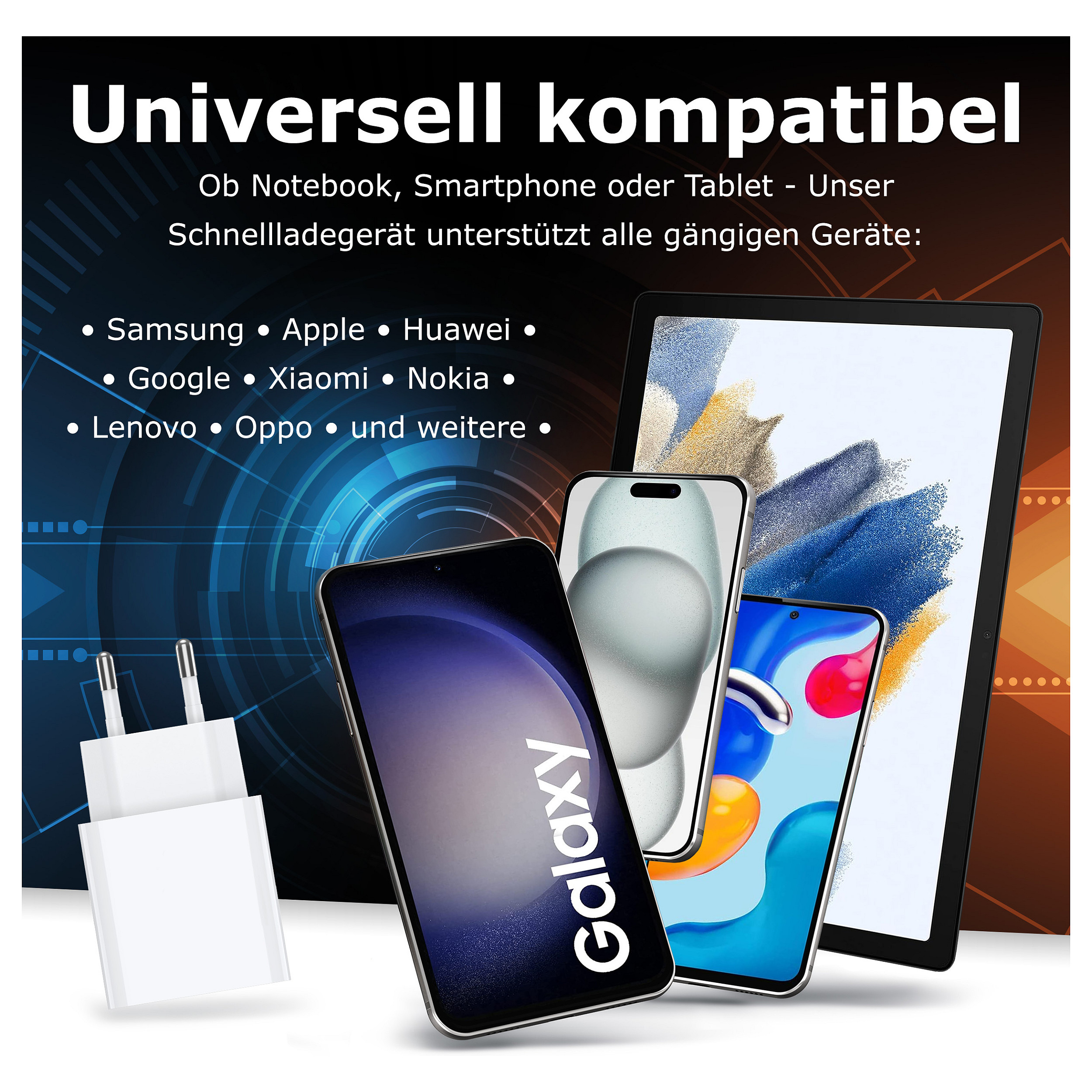 Karikues PEDEA Dual Mini / USB-C, USB-A / PD / 30W – Bardhë thumbnail 3