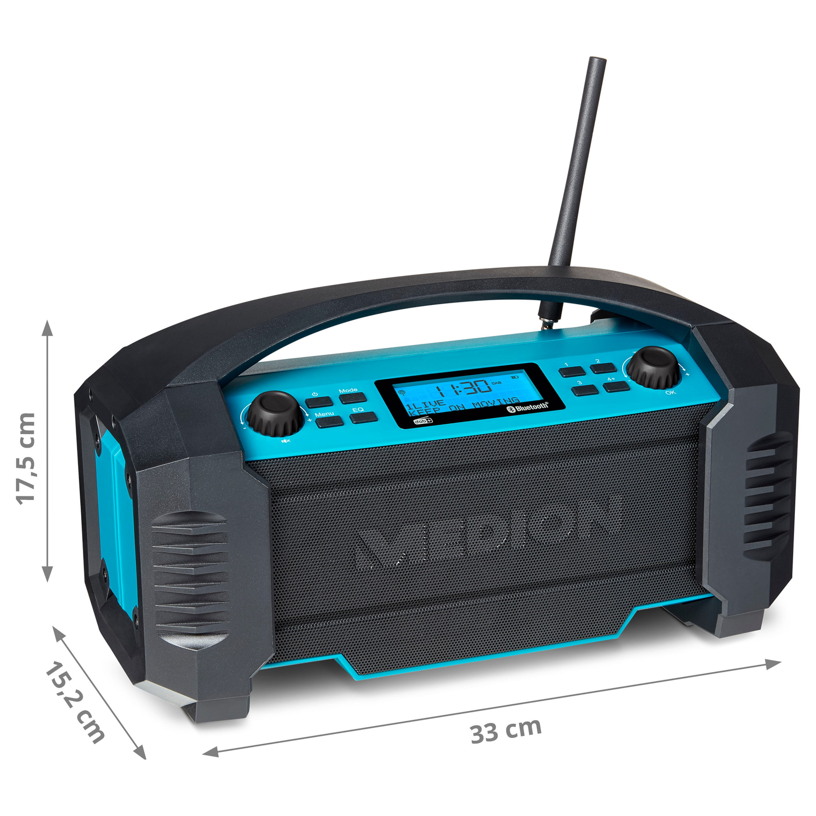 Radio për Punë MEDION LIFE E66050, AM, DAB+, FM, 15 W, Bateri me Autonomi deri në 15 orë - Zezë, Blu 2