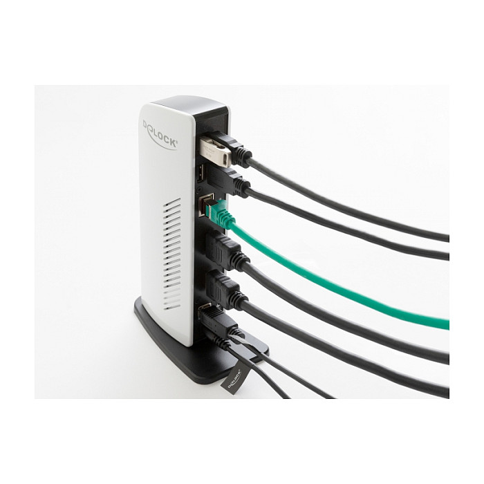 Docking Station DeLOCK / 2xHDMI / 2xUSB-A / 1xUSB-B / LAN / Audio - Bardhë thumbnail 2