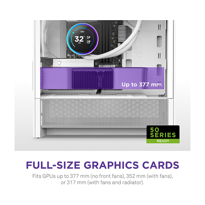 Kasë NZXT H3 Flow CC-H31FW-01 -Bardhë thumbnail 4