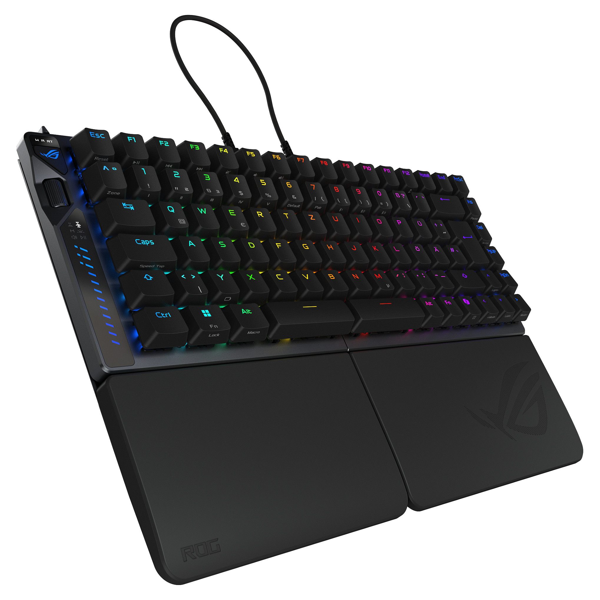 Tastierë Gaming ASUS ROG Falcata / USB + 2.4 GHz + Bluetooth 5 / Mekanike Magnetike ROG HFX V2 / 75% / QWERTZ / German / RGB - Zezë 3