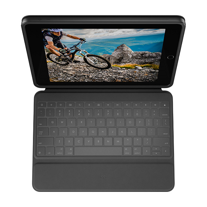 Tastierë për Tablet Logitech Rugged Folio / iPad 7th, 8th & 9th Gen / QWERTY Pan Nordic / Smart Connector / Mbrojtje ndaj Goditjeve / Rezistente ndaj Derdhjeve – Gri 2
