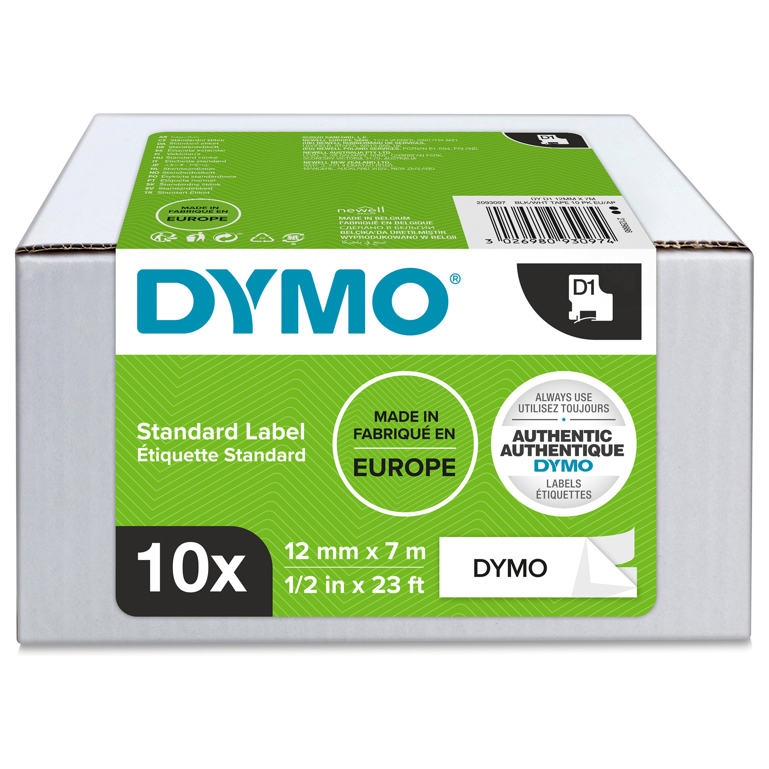 Shirit për Printer G&G 14972 / Kompatibil me DYMO S0721660 / 91221 / 12 mm × 4 m / Bardhë 5