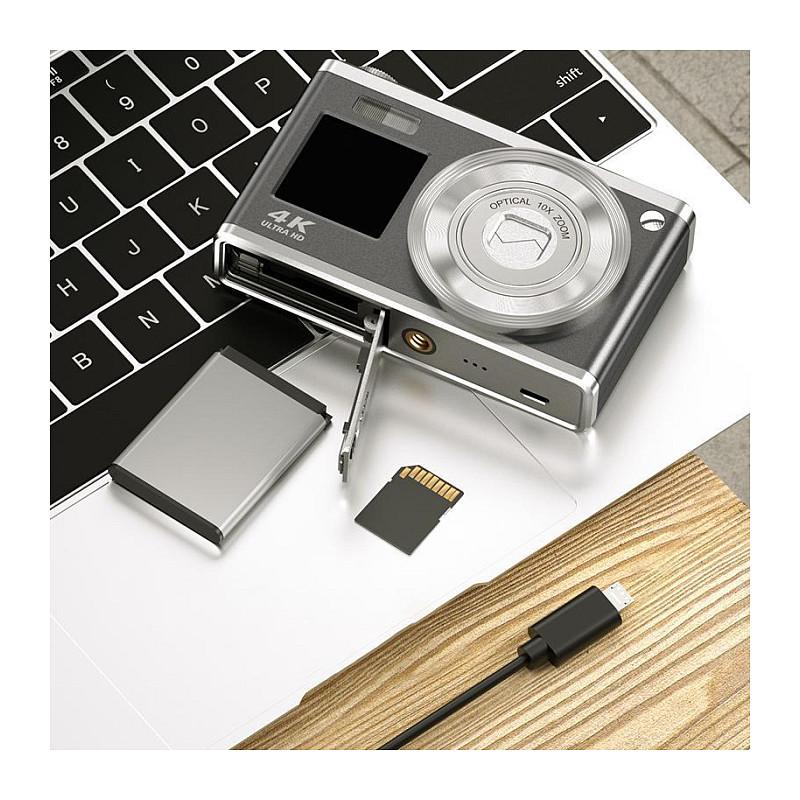 Kamerë digjitale Rollei Compactline 10x / 60MP / 10x Optical Zoom / 4K / Dual Display - Gri/Argjend 7