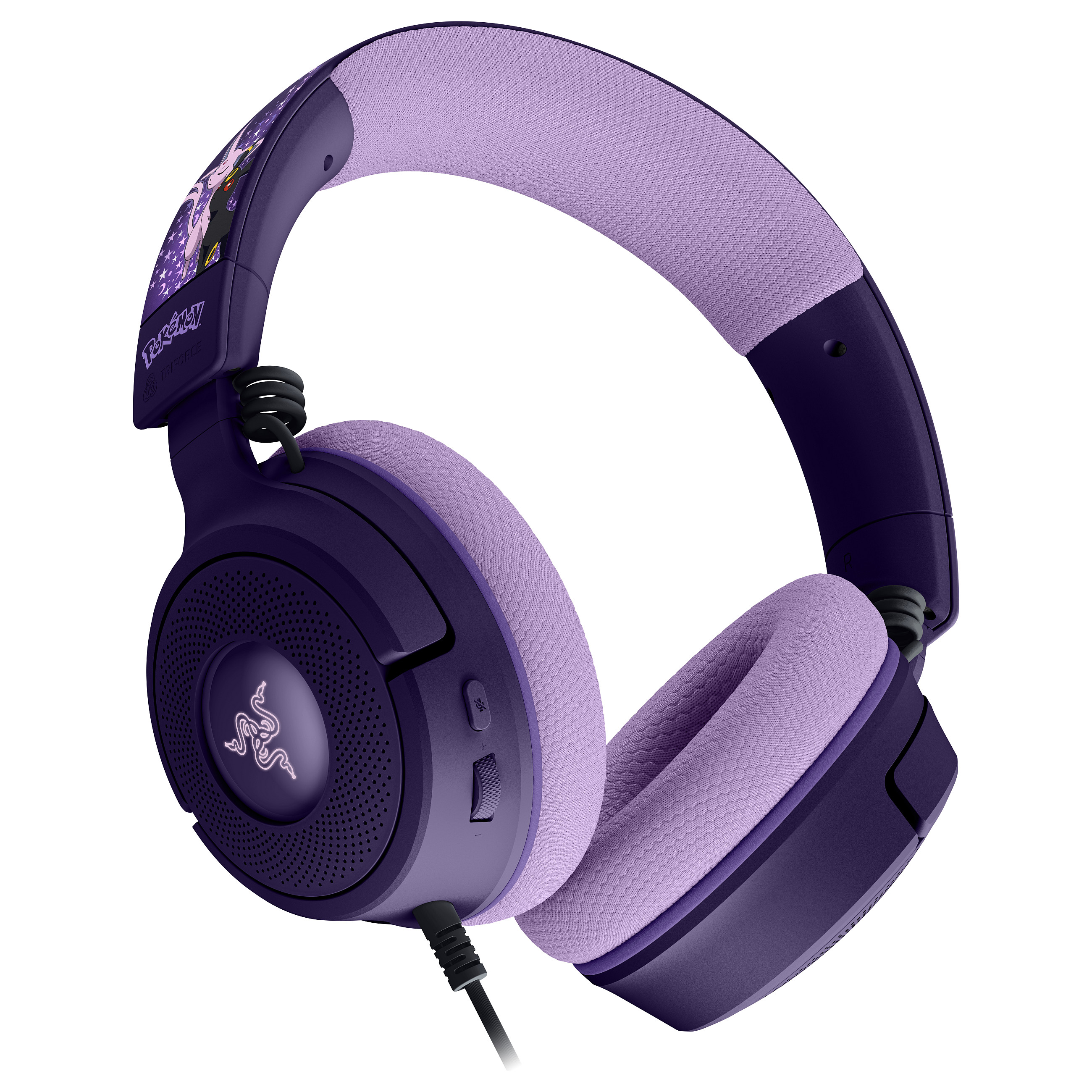 Kufje Gaming Razer Kraken V4 X / Pokémon Espeon & Umbreon Edition / USB-C / USB-A / 40mm / 20-20000Hz / 7.1 Surround Sound / Mikrofon HyperClear / RGB - Shumëngjyrëshe 3
