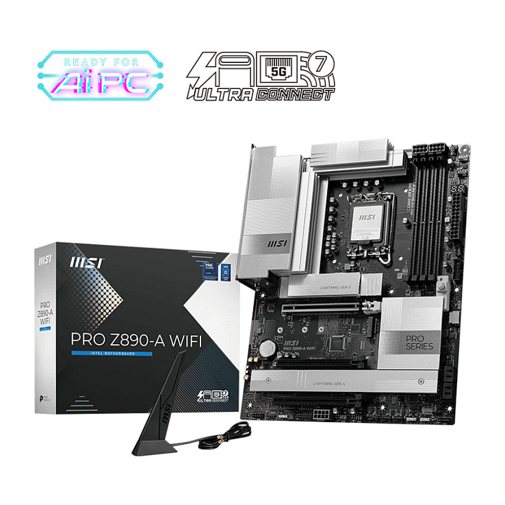 Pllakë Amë Intel MSI PRO Z890‑A WIFI / LGA 1851 / ATX / DDR5 / WiFi / HDMI+DisplayPort