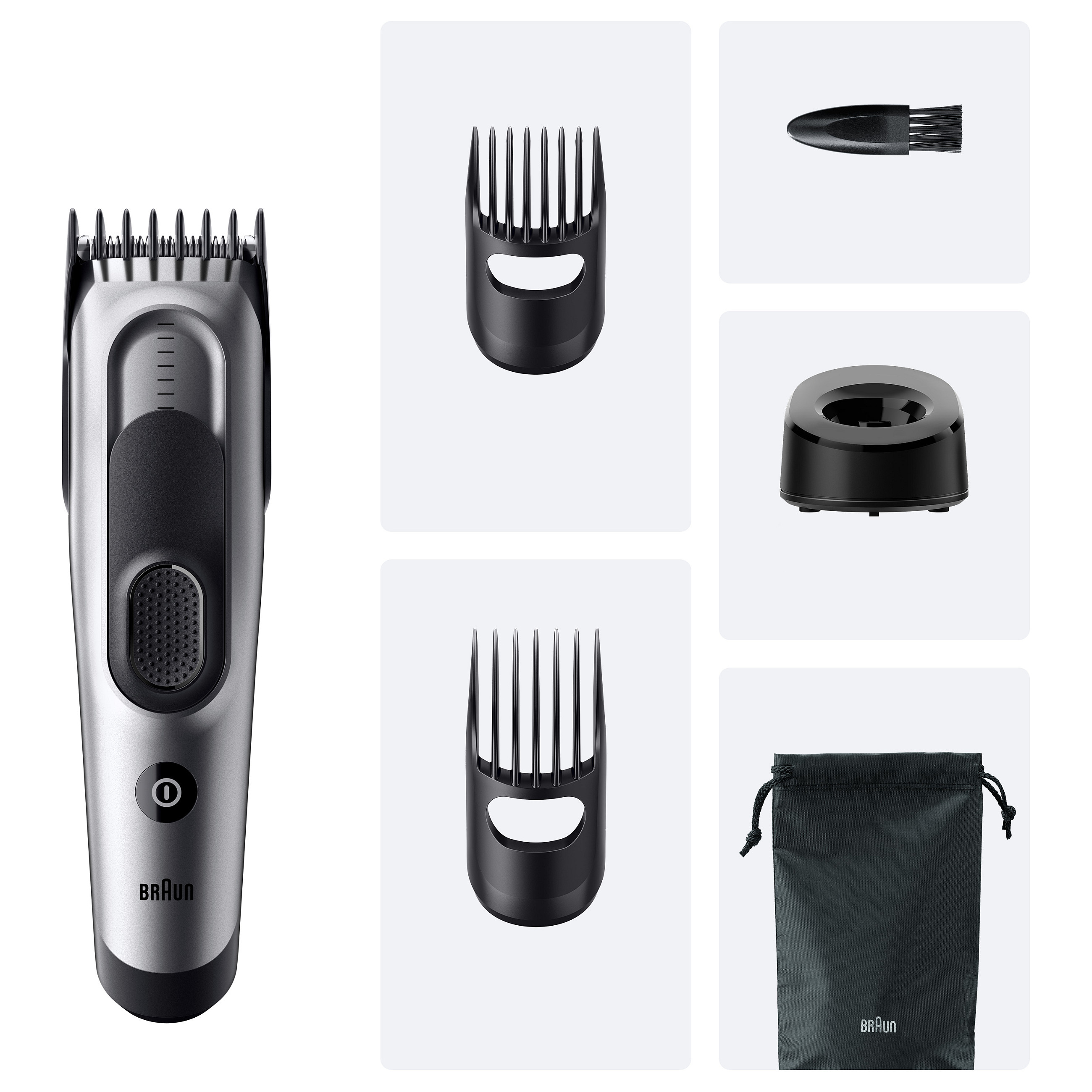 Makinë për prerjen e flokëve Braun Series 7 HC7590, 17 nivele gjatësie, 3–35 mm, bateri NiMH, 50 min - Gri 3