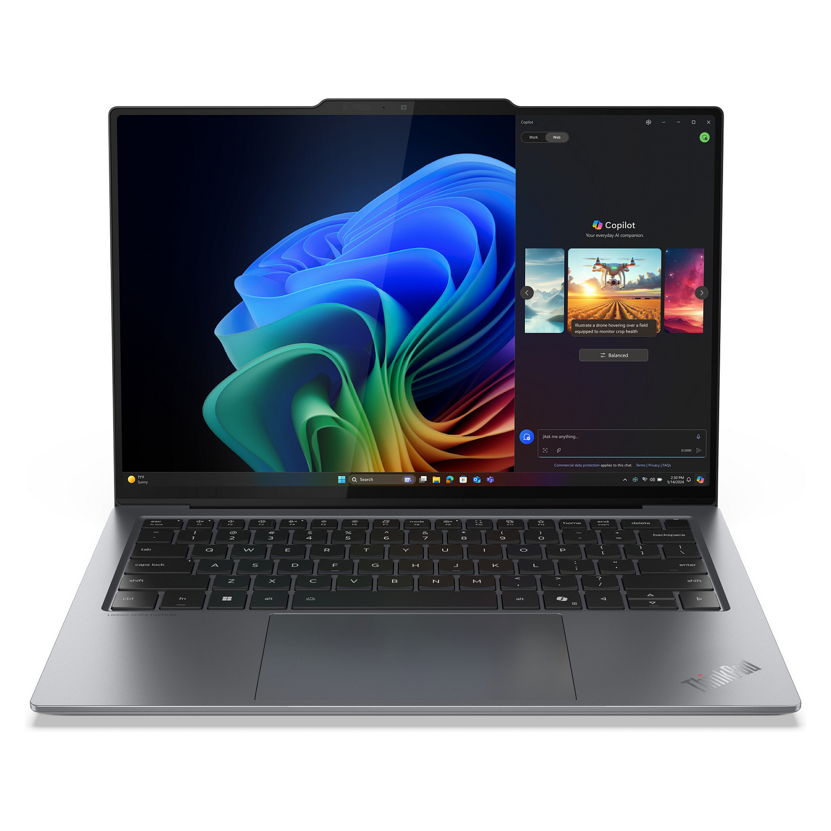 Laptop Lenovo AI ThinkPad X9-14 G1 21QA / Ultra 5 228V / 32GB LPDDR5 / 512GB / 14" WUXGA OLED / Intel Arc Graphics 130V / DE / Gri