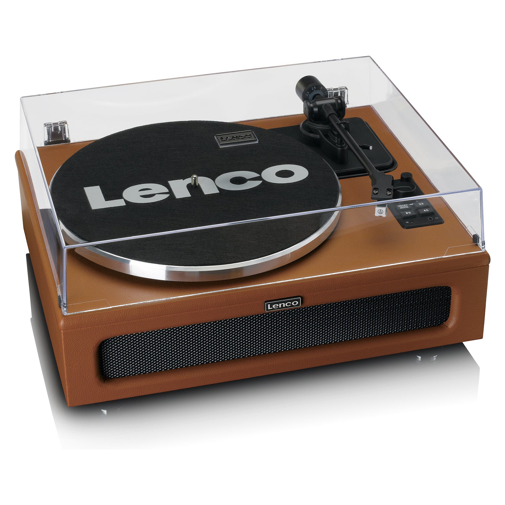 Gramafon Lenco LS-430BN, Bluetooth 5.0, 4 altoparlantë të integruar, 40 W RMS, 33⅓ dhe 45 RPM, dalje RCA, hyrje AUX 3.5 mm, mbulesë kundër pluhurit - Kafe 8