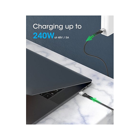 Kabllo USB Manhattan 356374, USB-C në USB-C, 1 m, USB4 Gen 3x2, 40 Gbps, 8K 60Hz, PD 240 W – Zezë 6
