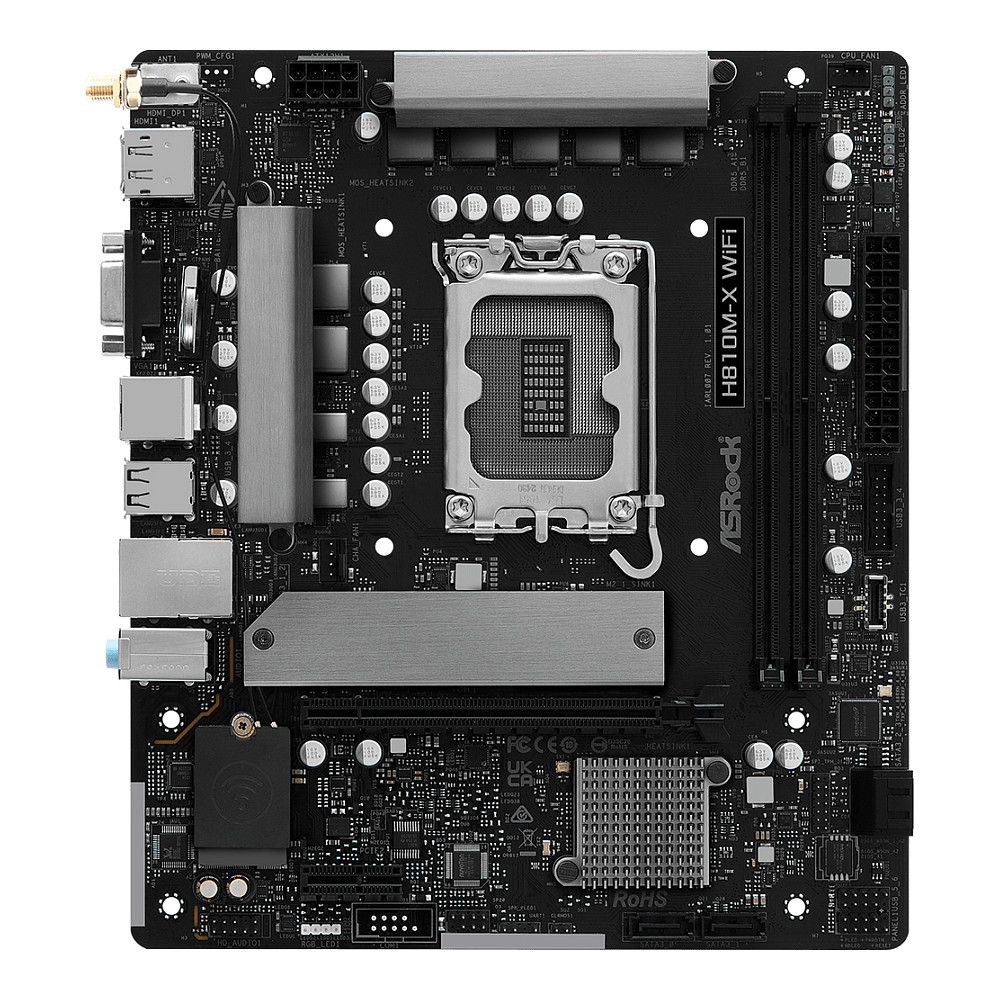 Pllakë Amë MB Intel ASROCK H810M-X WiFi / LGA 1851 / DDR5 / Micro ATX
