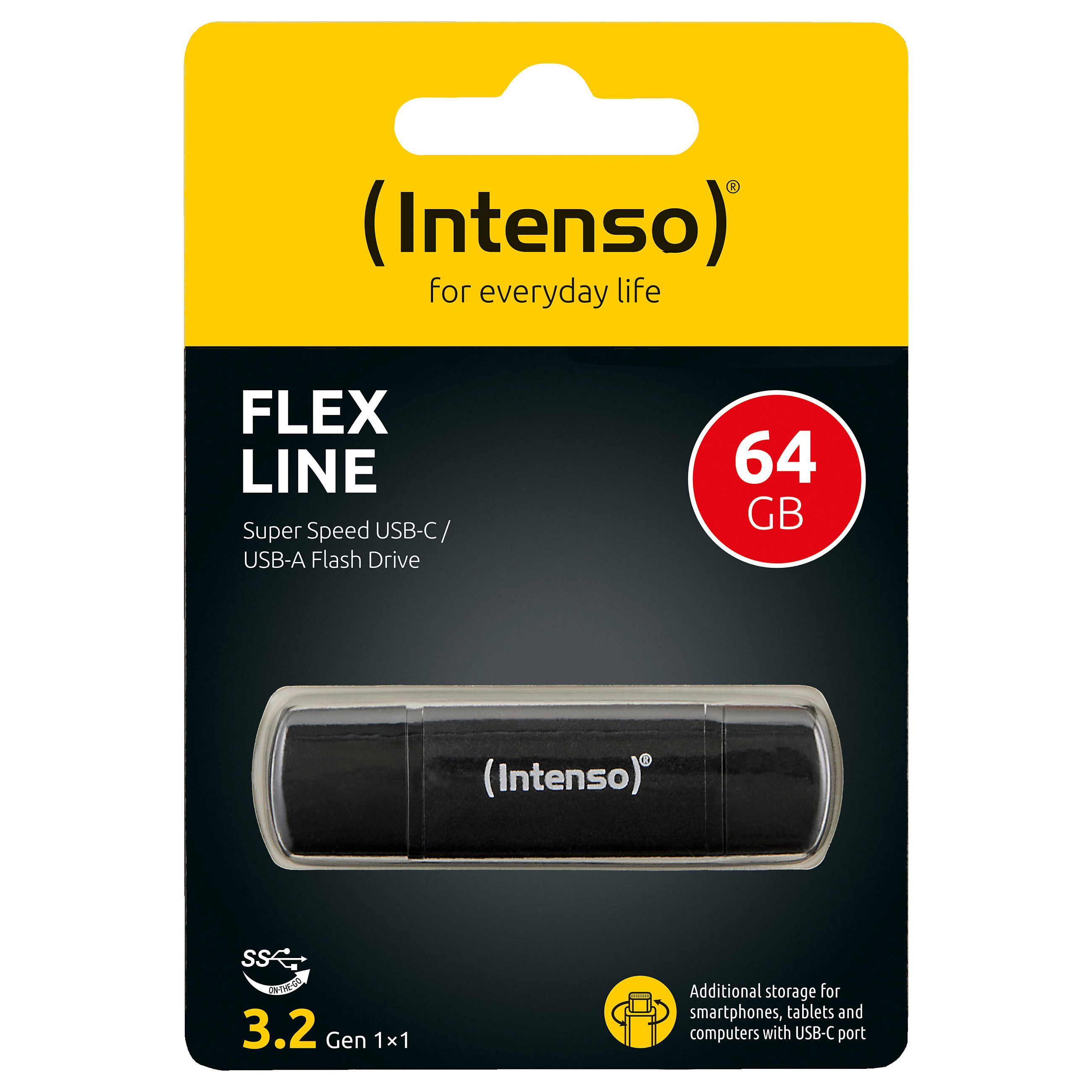 USB Flash Drive Stick Intenso Flex Line 64 GB / USB-C and USB-A - Zezë thumbnail 2