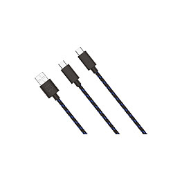 Aksesorë për Konsolë Venom VS5002 / PlayStation 5 / Dual Play & Charge Cable / USB-A në 2x USB-C / 3 m – Zezë/Blu 2