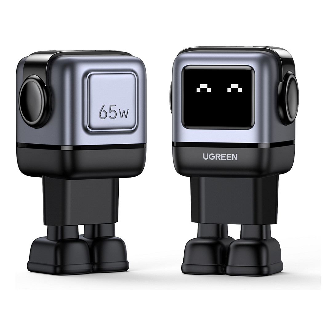 UGREEN Nexode RG Robot GaN 65W – Karikues 2× USB-C + USB-A, LED Display, Fast Charge, E zezë 3