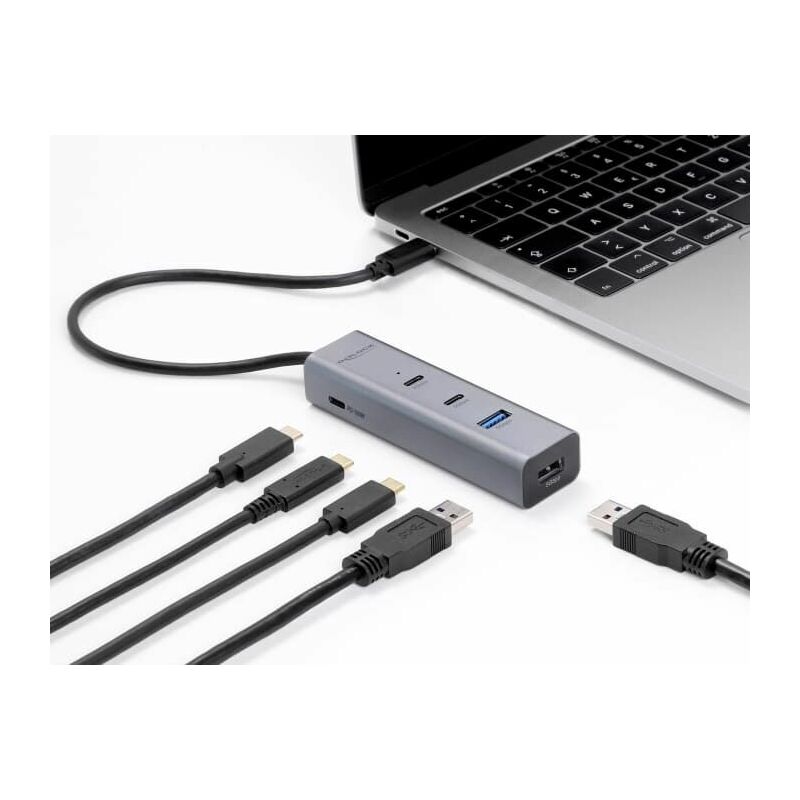 Hub USB-C DeLOCK, 2x USB-A, 2x USB-C, 5Gbps, PD 100W - Hiri 2