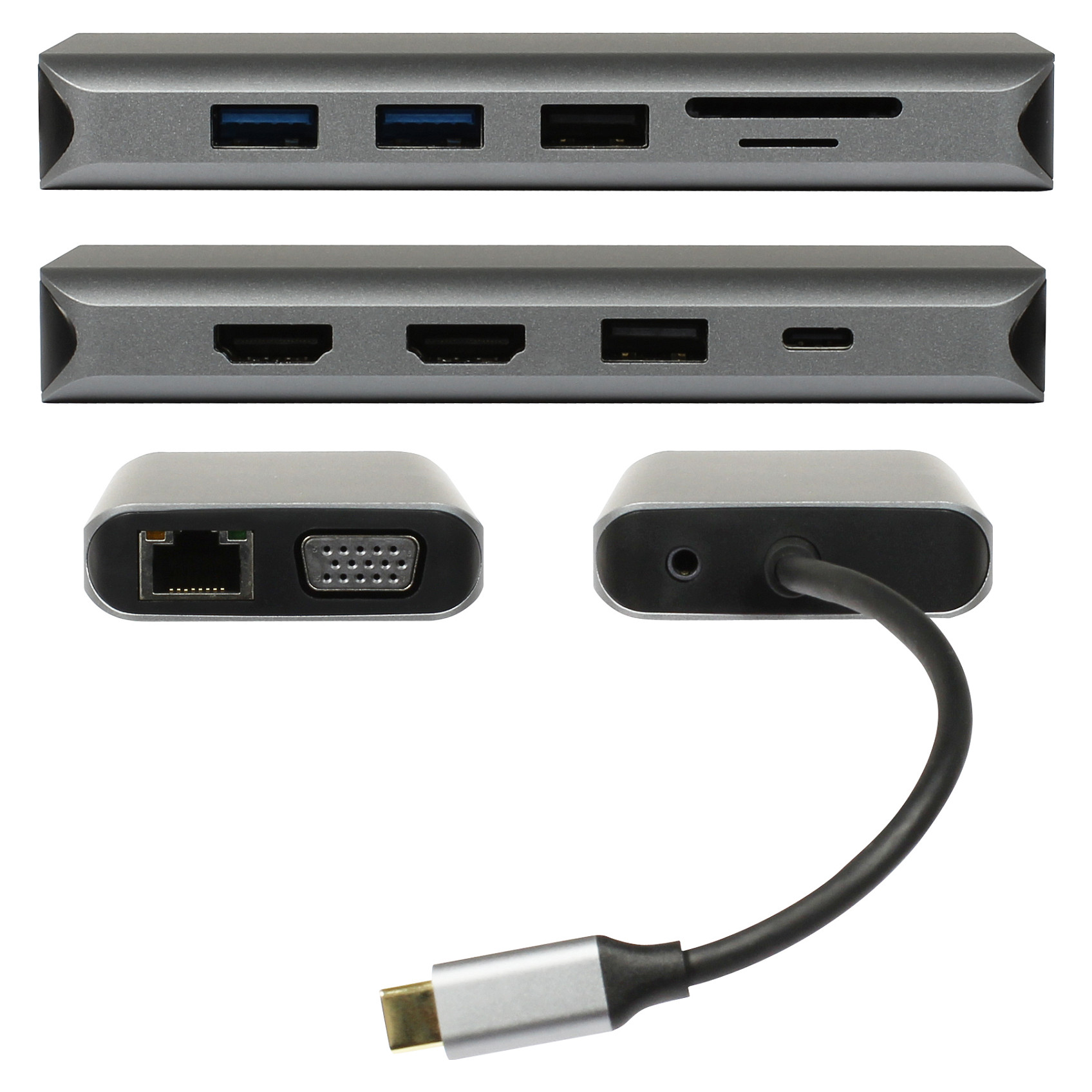 Docking Station Plusonic USB-C 8‑in‑1 - Argjend thumbnail 2