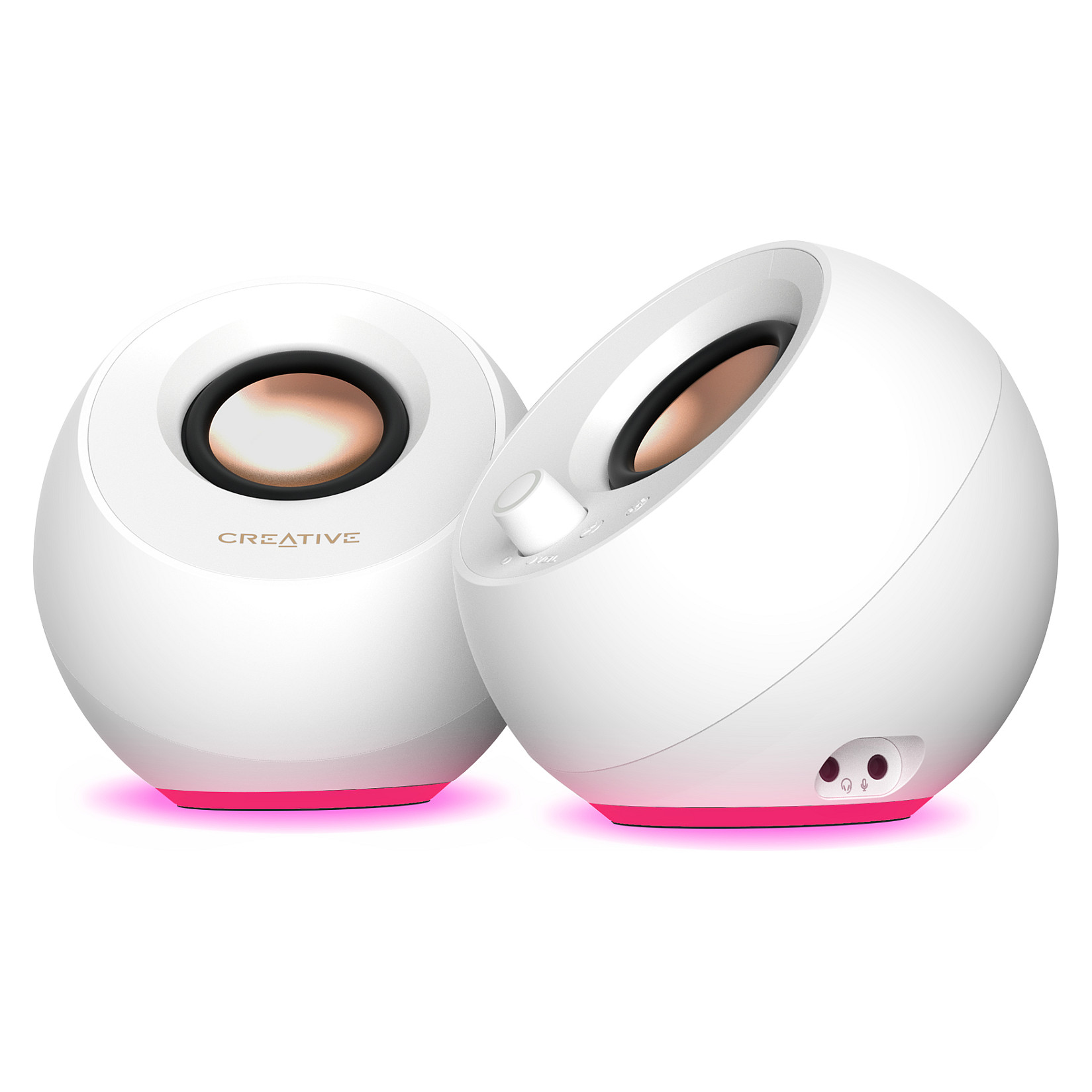 Altoparlantë Creative Labs Pebble Pro, 2.0, 30W RMS, 60W Peak, Bluetooth 5.3, USB-C, AUX, RGB - Bardhë 5
