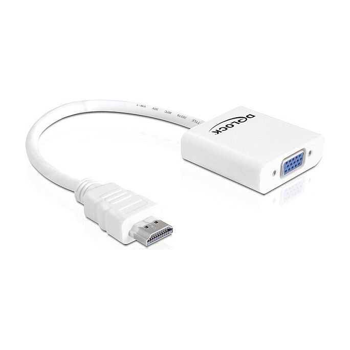 Kabllo Adapter DELOCK / HDMI-A Plug → VGA Socket - Bardhë