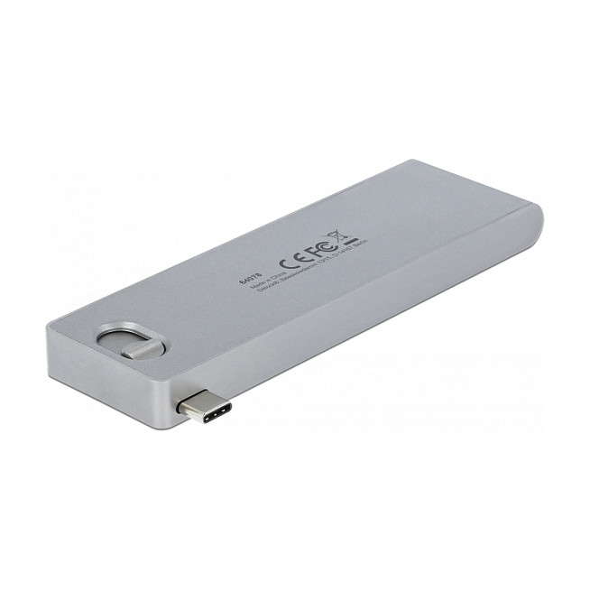 Hub DeLOCK 64078, USB-C Mashkull, 2x USB-A 5Gbps, USB-C PD 100W, SD, MicroSD, USB-C i Tërheqshëm - Gri 2