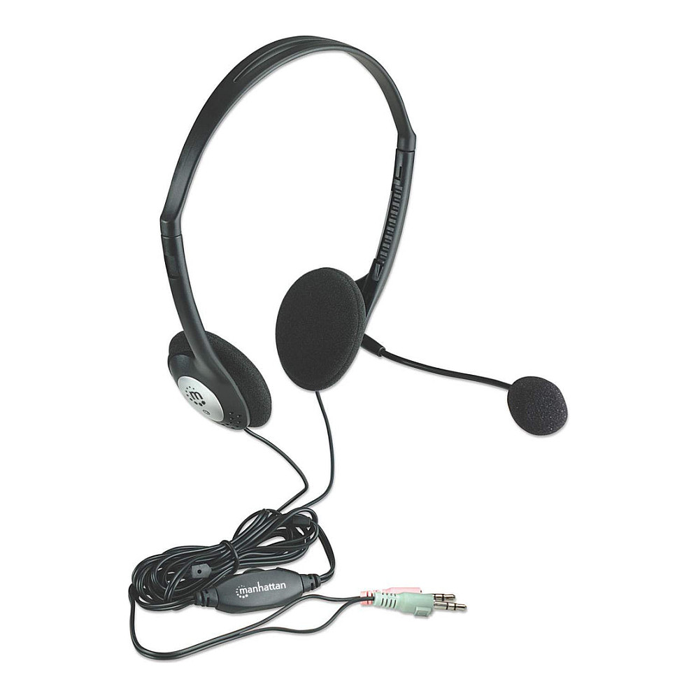 Kufje me kabllo MANHATTAN 164429 / Wired / 3.5mm / Mikrofon - Zezë/Argjend 2