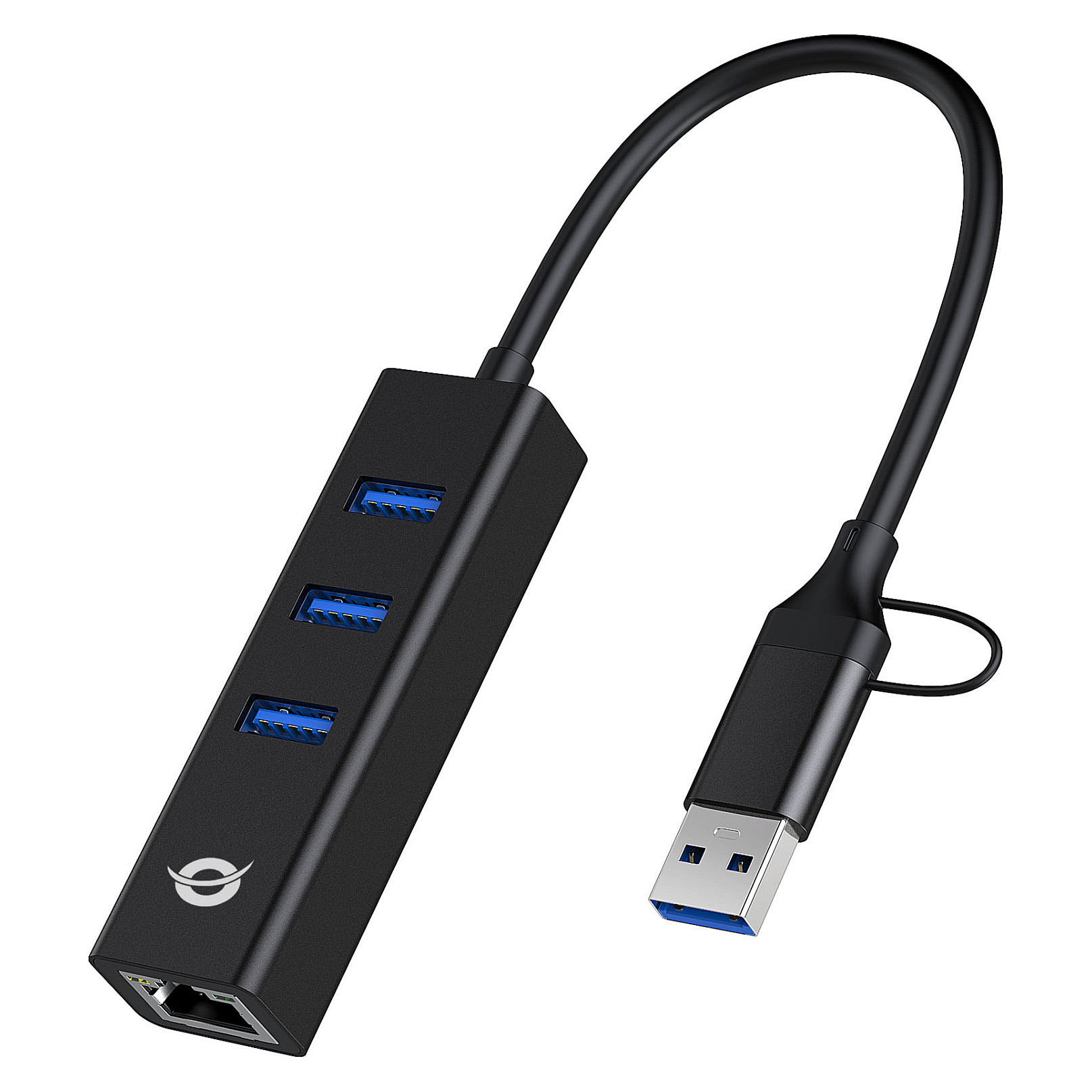 Hub Conceptronic DONN07BA, 3x USB-A, Gigabit Ethernet, USB 3.2 Gen 1, 5Gbps - Zezë 2