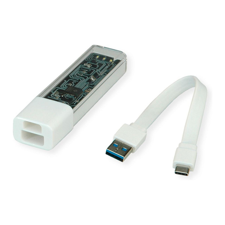 Kabllo USB ROLINE 14.02.5062 interface hub / 0.12 m – Bardhë 3