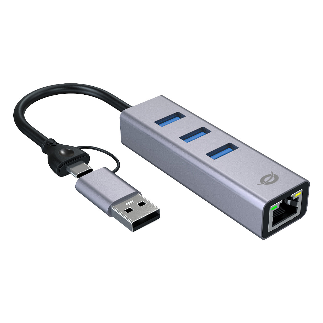 Hub Conceptronic ABBY25G, 3x USB-A, Gigabit Ethernet, USB 3.2 Gen 1, 5Gbps - Gri 2