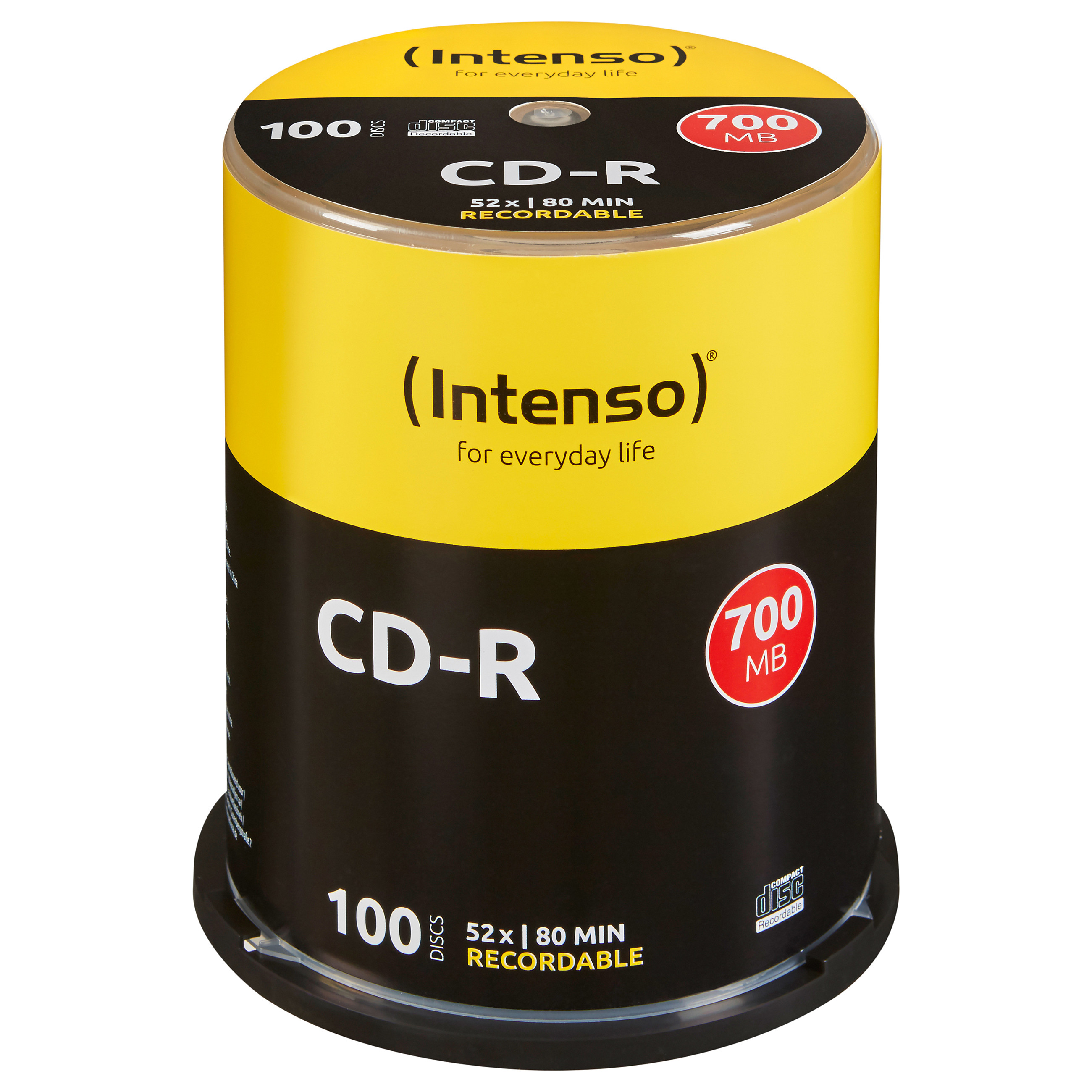 Disk CD-R Intenso, 700 MB, 52x, Paketim me 100 Copë
