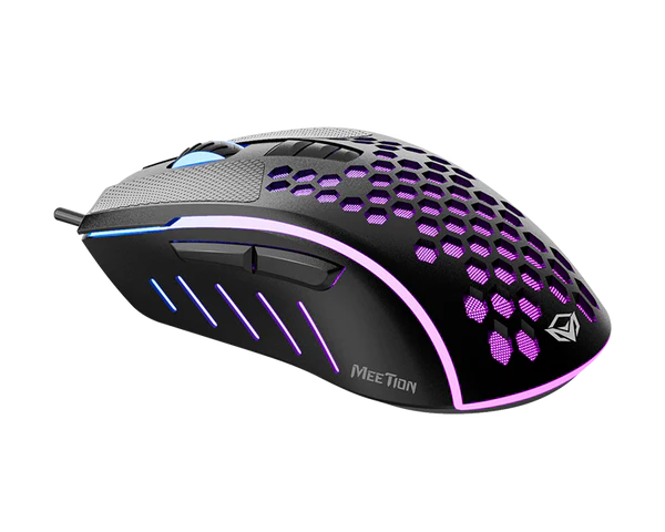 Maus Gaming Meetion GM015 Lightweight Honeycomb / 6400CPI / 7+1 butona / Max 6000 fps / RGB / USB / Gri 2