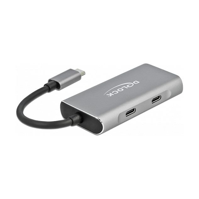Hub USB DeLOCK 63260 / USB 10 Gbit/s / 2x USB-A + 2x USB-C / USB-C / Aluminium / 0.12 m - Gri 4