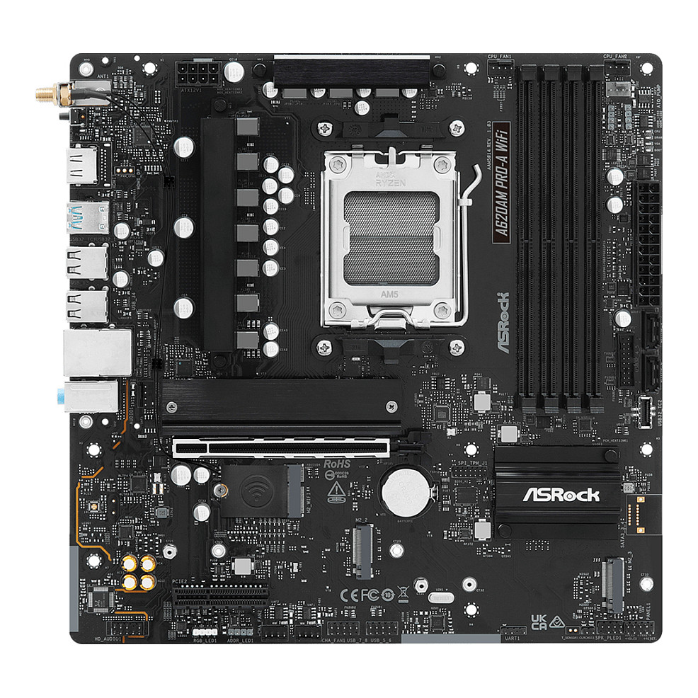 Pllakë Amë ASRock A620AM PRO-A WIFI / AMD AM5 / A620 / DDR5 / ATX / Wi-Fi 6E / 2.5GbE LAN