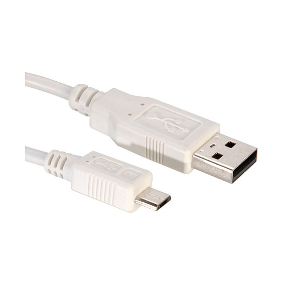 Kabllo USB VALUE / USB-A në Micro-USB B / USB 2.0 / 3m - Bardhë