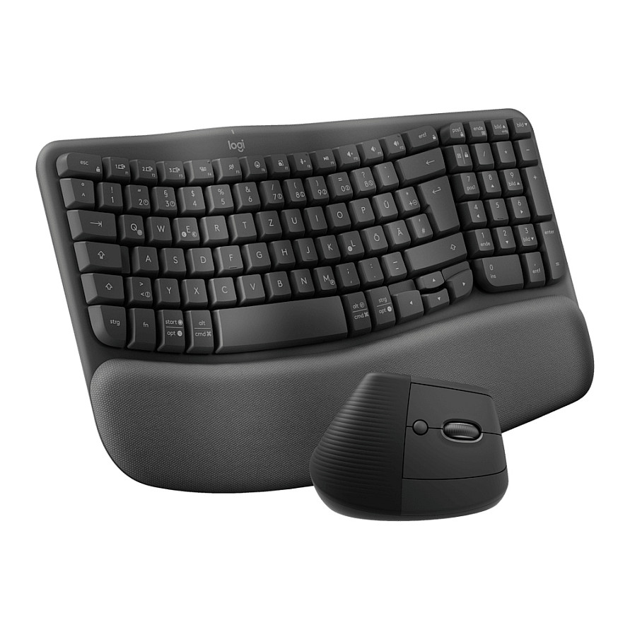 Combo (Tastierë & Maus) Logitech Wave Keys & Lift, Wireless, QWERTZ Gjerman, Bluetooth + Logi Bolt, 4000 DPI - Grafit thumbnail 5