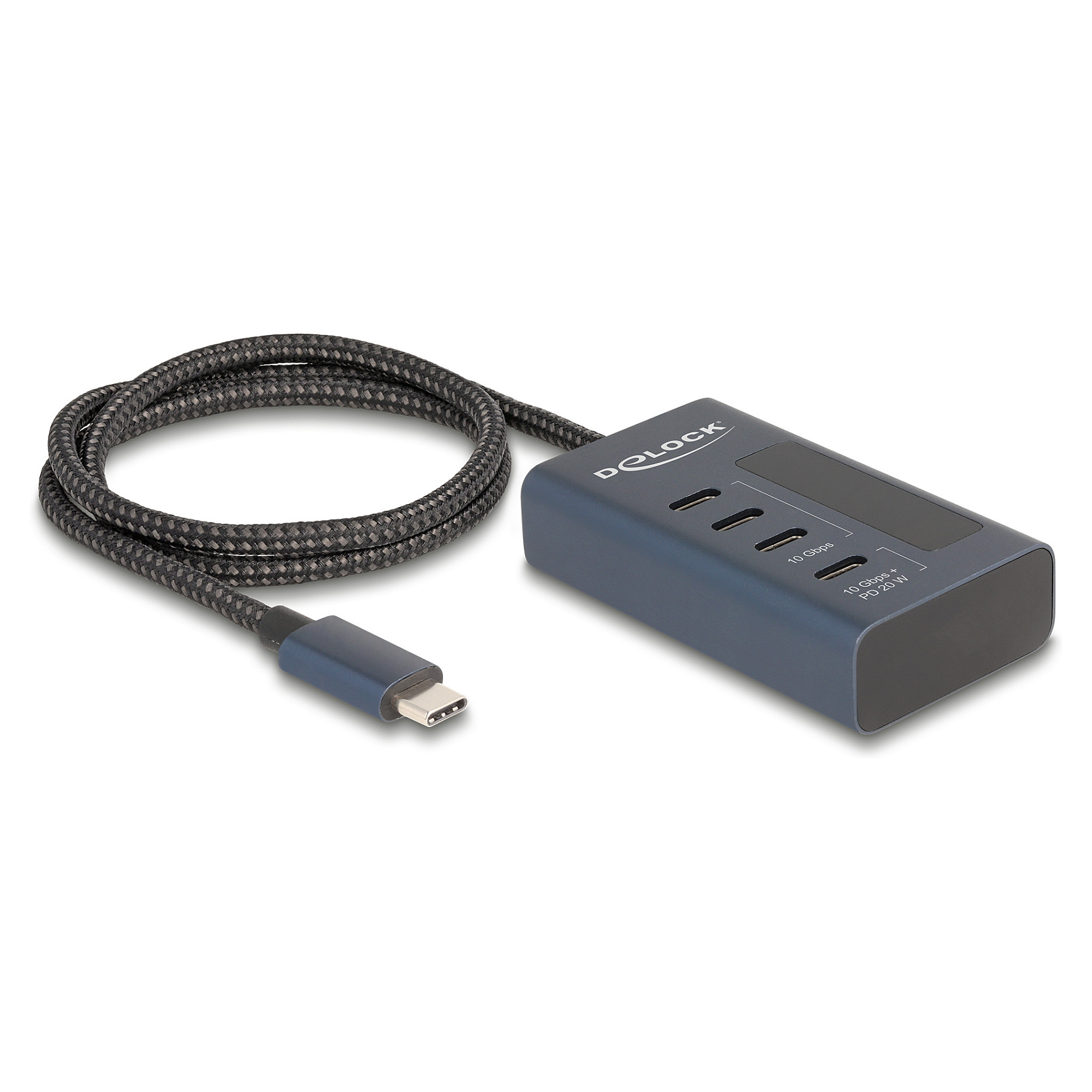 Hub USB DeLOCK 63262 / USB 5 Gbit/s / 4x USB-A / 1x USB-A Karikim / Ndërprerës / Ndriçim LED / 80 cm - Gri 8