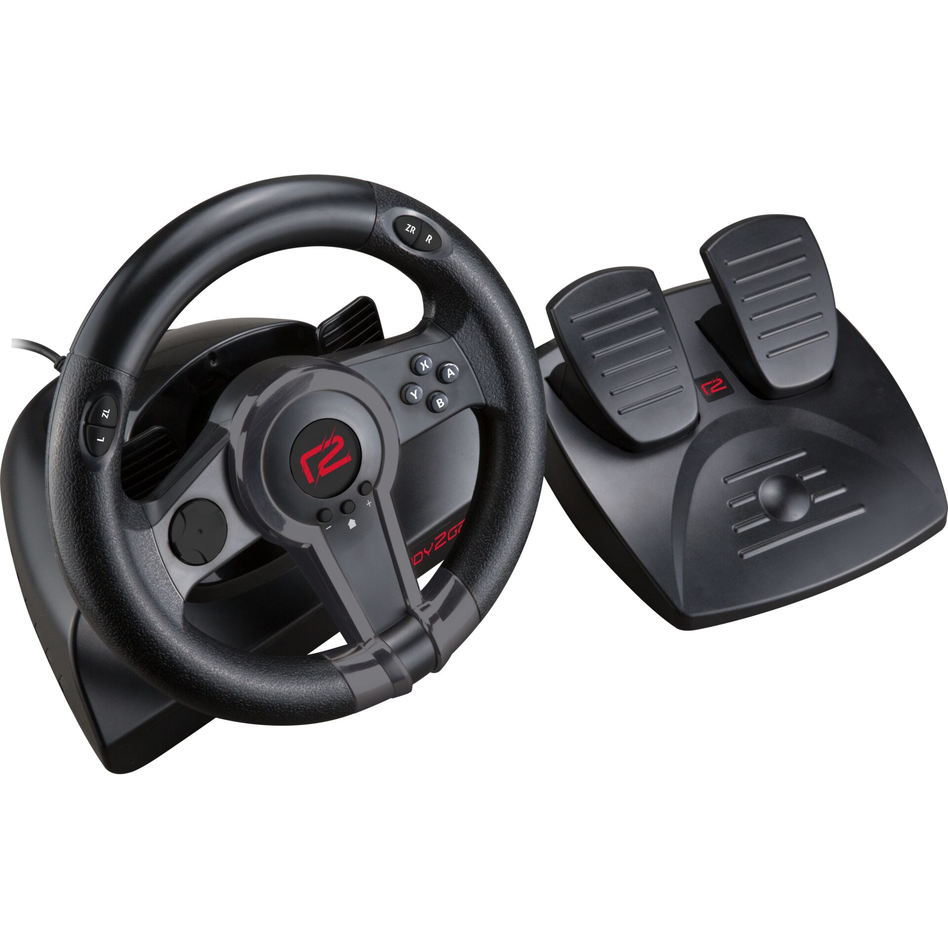 Set Timon dhe Pedale Gaming ready2gaming Nintendo Switch, Me Kabllo, 180°, 2 Pedale, Vibrim - Zezë