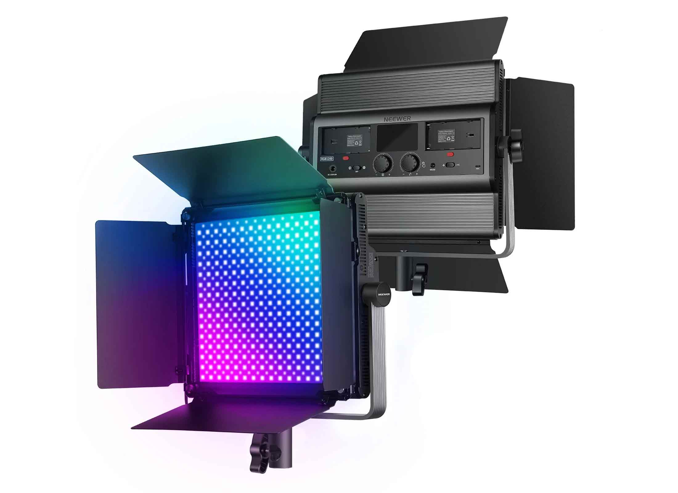 Dritë e Mençur Neewer RGB1200, RGB, 60W, 22000Lux, 2500-8500K, CRI 97+, TLCI 98+, 342x336x71mm - Zezë