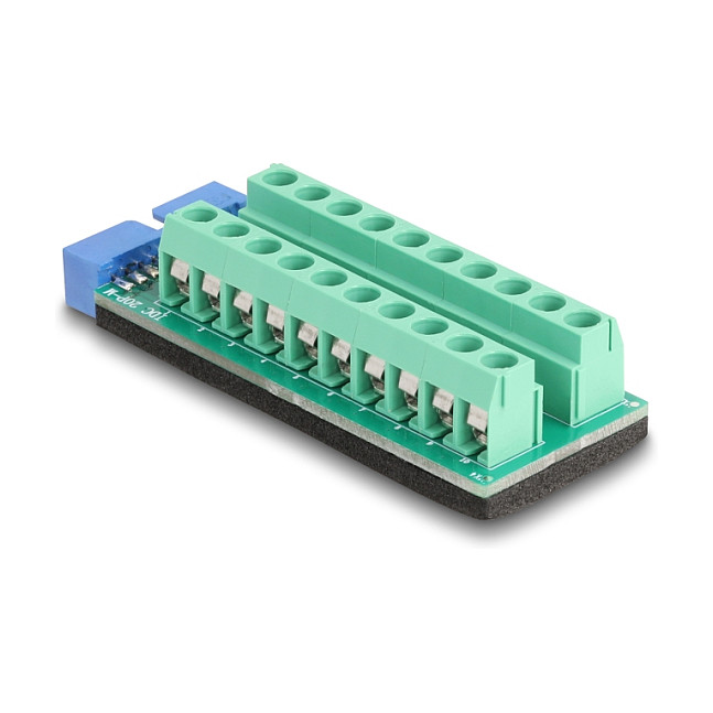 Adapter USB DeLOCK 67190 / USB 5 Gbps / 19-Pin Pin Header Mashkull në Terminal Block 20-Pin / 5 mm - Gjelbër 2