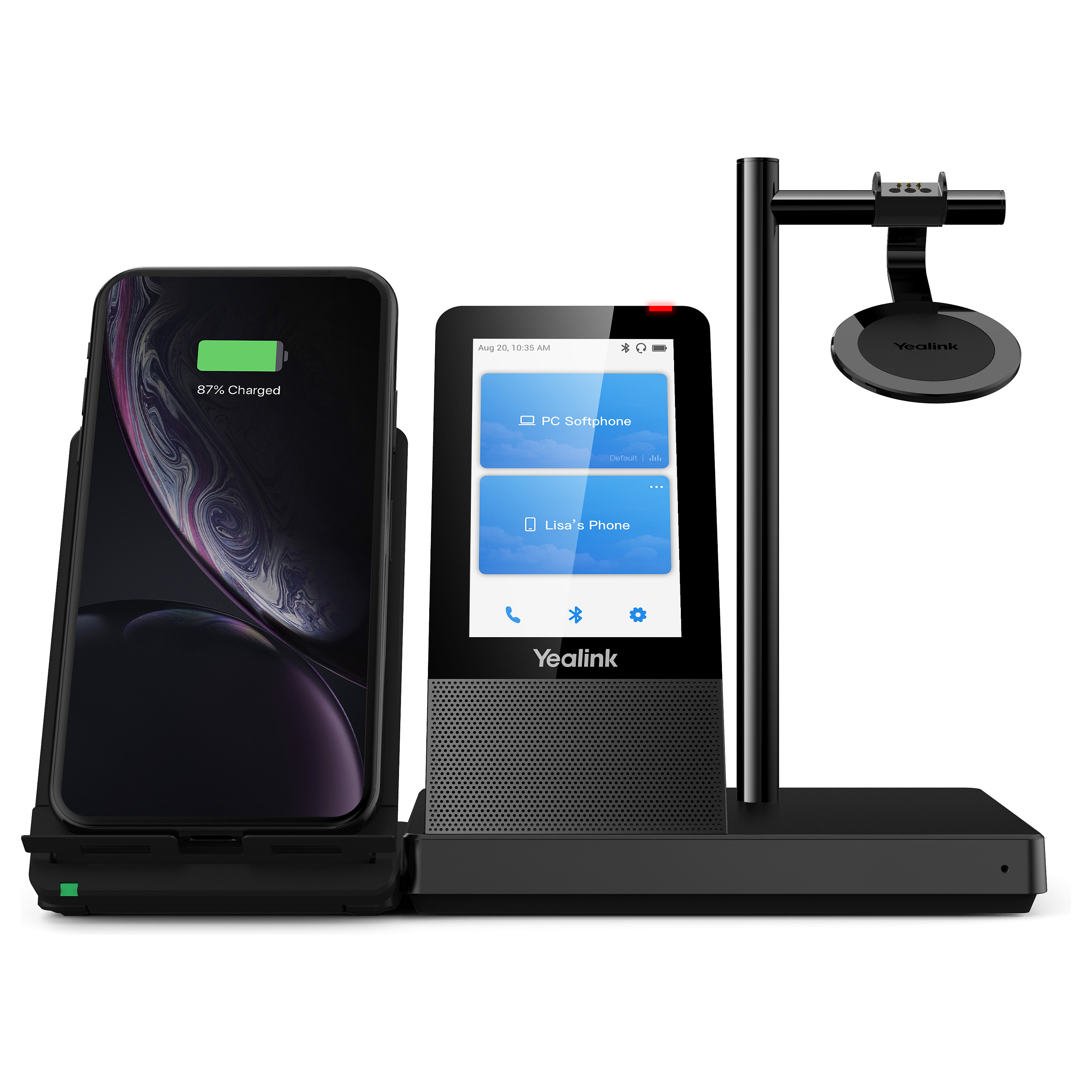 Kufje pa kabllo Yealink WH66 Mono UC / DECT / Mono / 160m / 13 orë / UC / Mikrofon me reduktim të zhurmës - Zezë 2