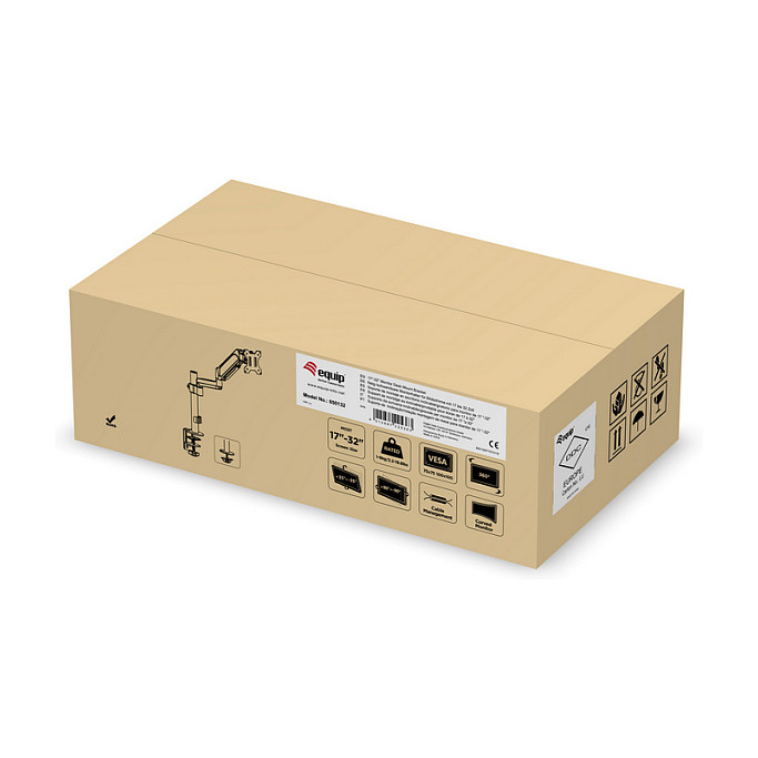 Mbajtëse për Monitor Equip 650132 / 1 Monitor / 17–32" / deri 9kg / VESA 75x75 & 100x100 / Gas Spring / Rotacion 360° - Zezë 7