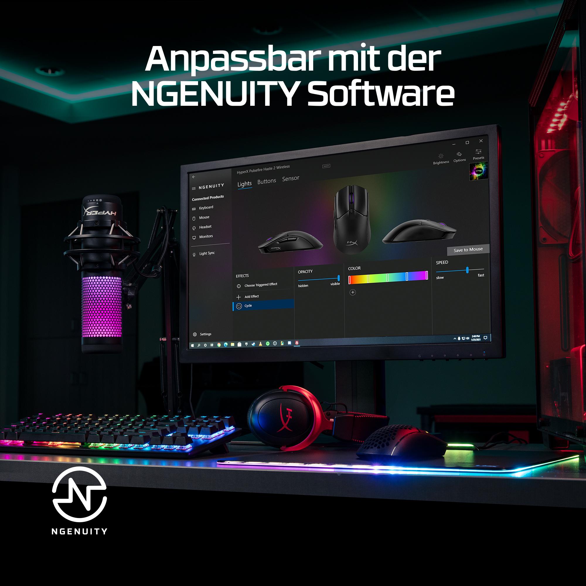 Maus Gaming HyperX Pulsefire Haste 2 Wireless / 2.4GHz + Bluetooth / HyperX 26K - Bardhë thumbnail 2