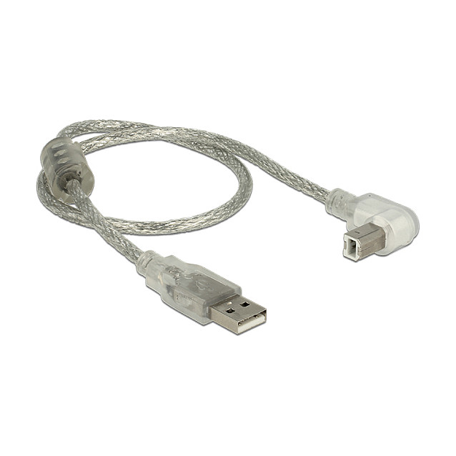 Kabllo USB DeLOCK 84811, USB-A në USB-B, 50 cm, USB 2.0, këndore – Transparente 2