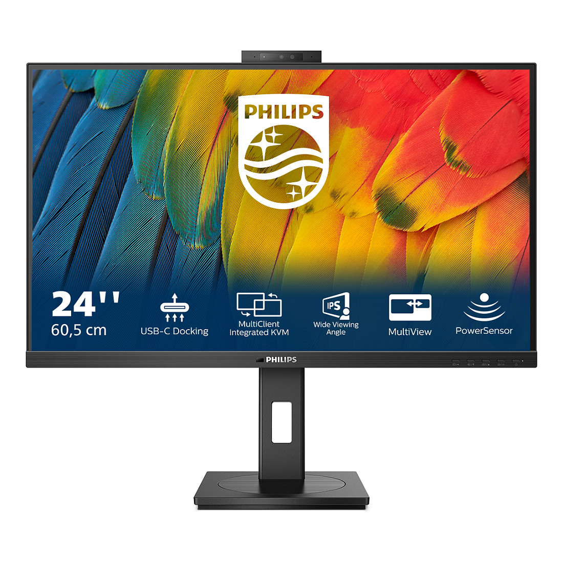 Monitor Philips 24B1U5301H / 23.8"/ Full HD IPS / LCD / Webcam / 75 Hz / 4 ms / HDMI+DisplayPort+USB+HDCP - Zezë thumbnail 2