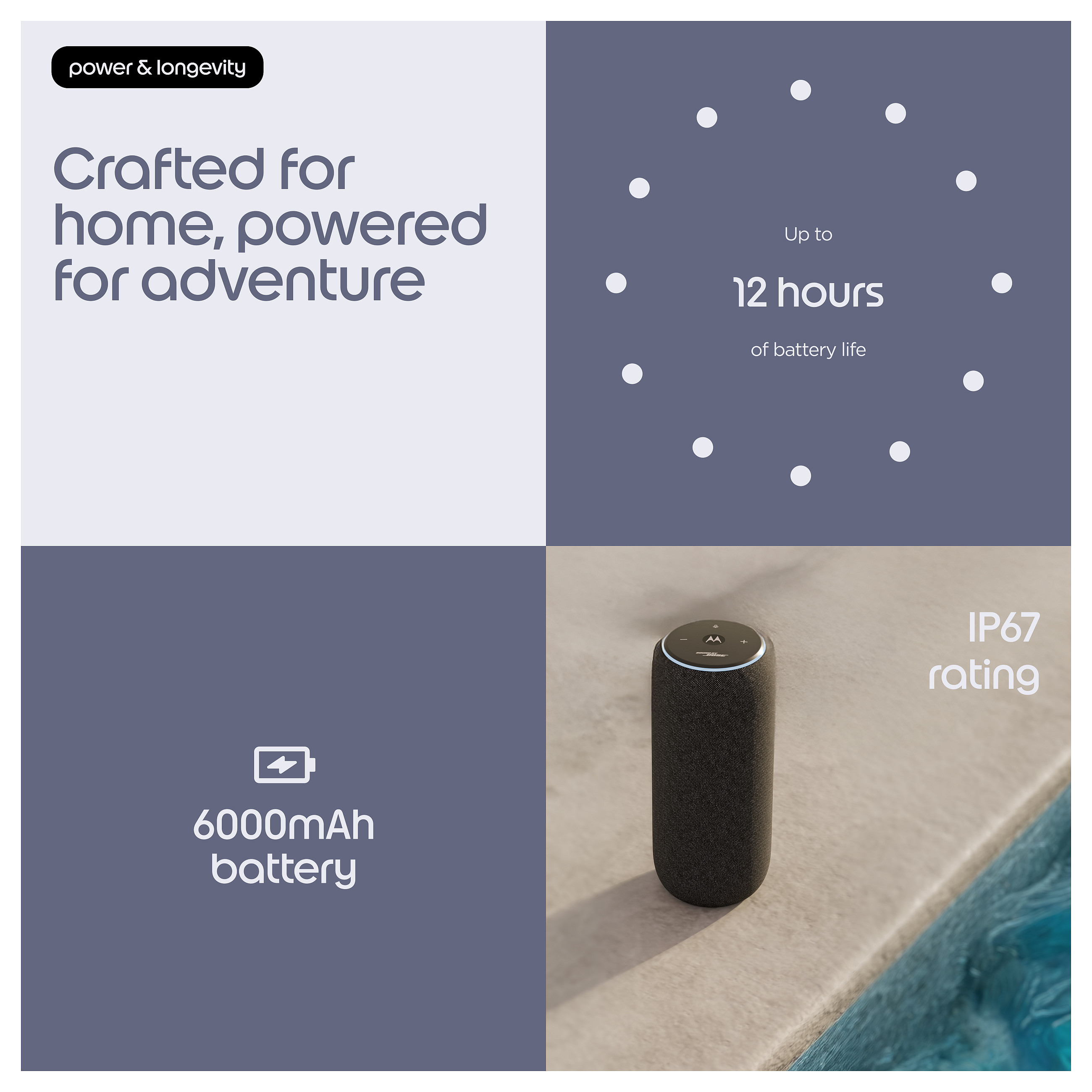 Altoparlant Motorola Moto Sound Flow, 30W, Sound by Bose, Wi-Fi 5, Bluetooth 5.0, IP67 - Zezë 8