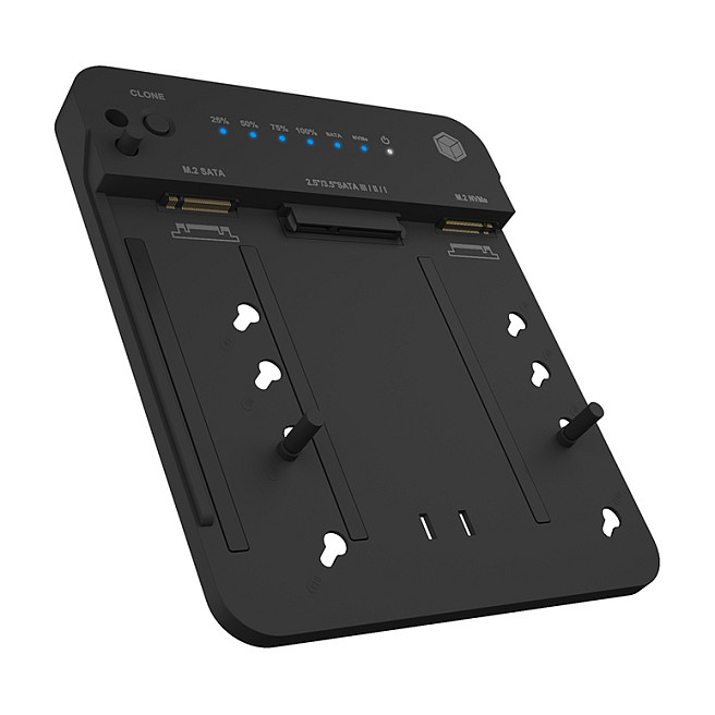 Aksesorë për Disqe ICY BOX për SSD/HDD / 2.5" SATA & M.2 NVMe / USB 3.2 / 6.4cm - Zezë