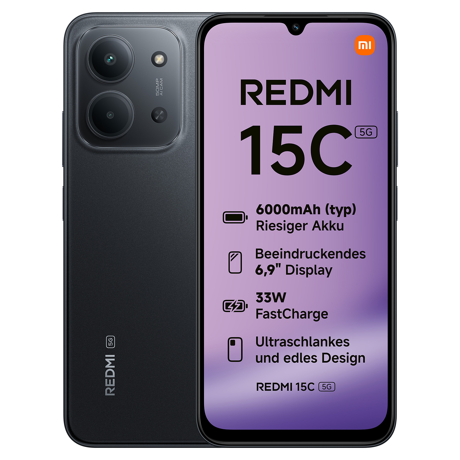 Telefon i mençur Xiaomi Redmi 15C / 5G / Dual Sim / 4GB / 128GB - Zezë