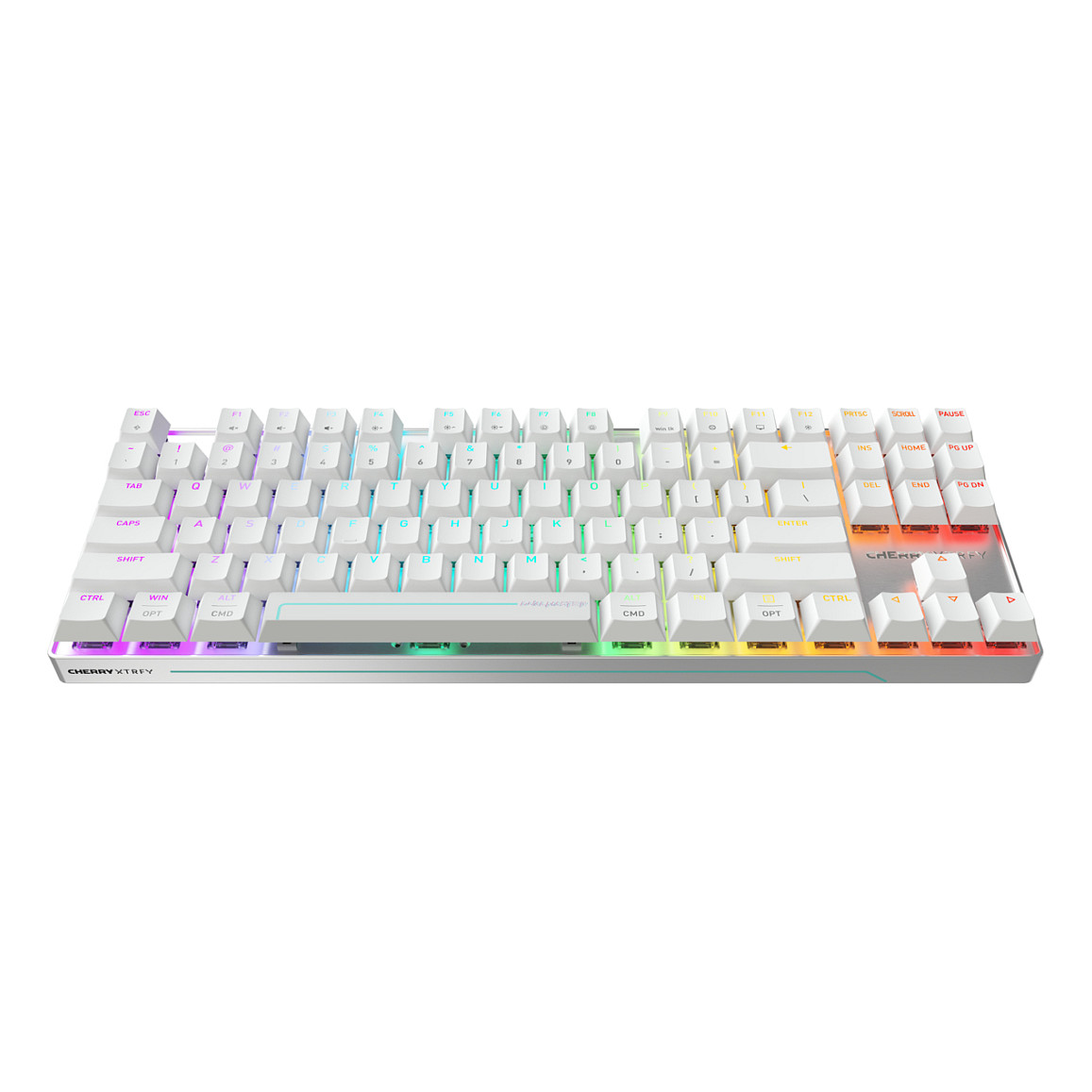 Tastierë Gaming CHERRY XTRFY MX 8.2 Pro TMR Wireless / US Layout / TKL / CHERRY MK Crystal Magnetic / TMR / 8000 Hz / 2.4 GHz + Bluetooth + USB / RGB – Bardhë 2