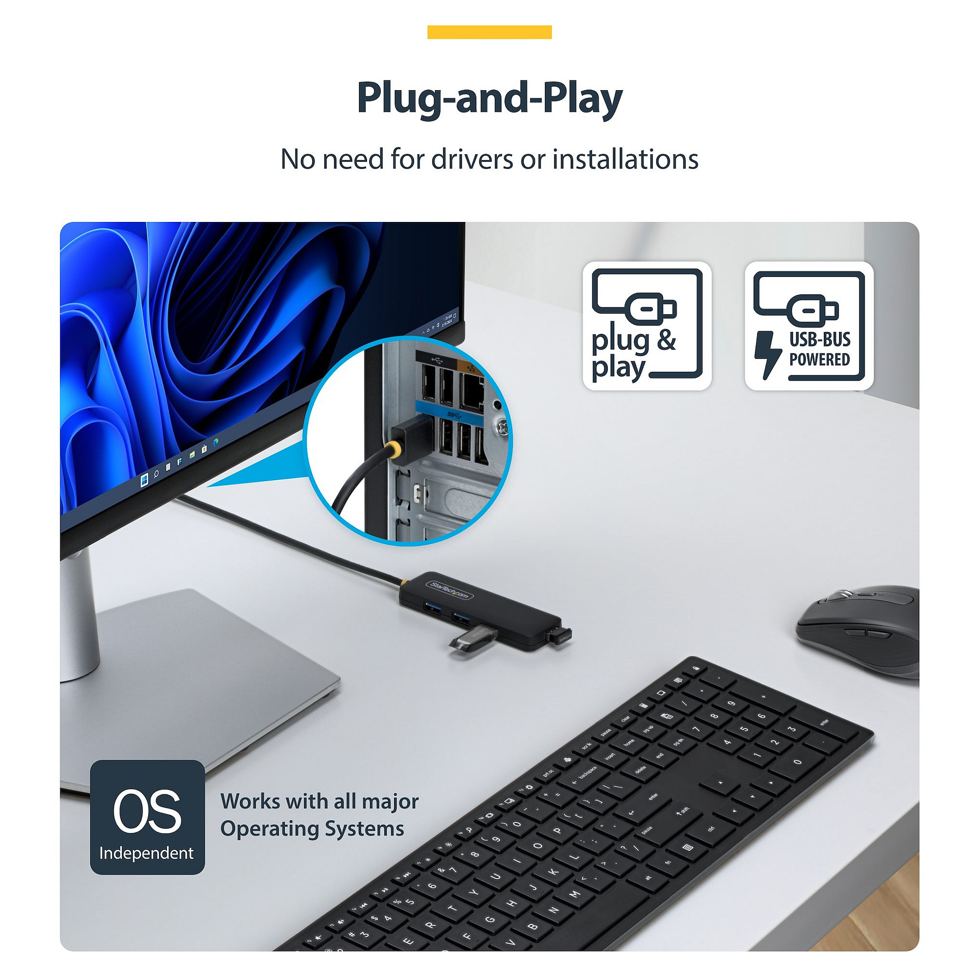 Hub USB-A StarTech.com H5A4A-USB-HUB-2, 4× USB-A 5Gbps - Zezë 4