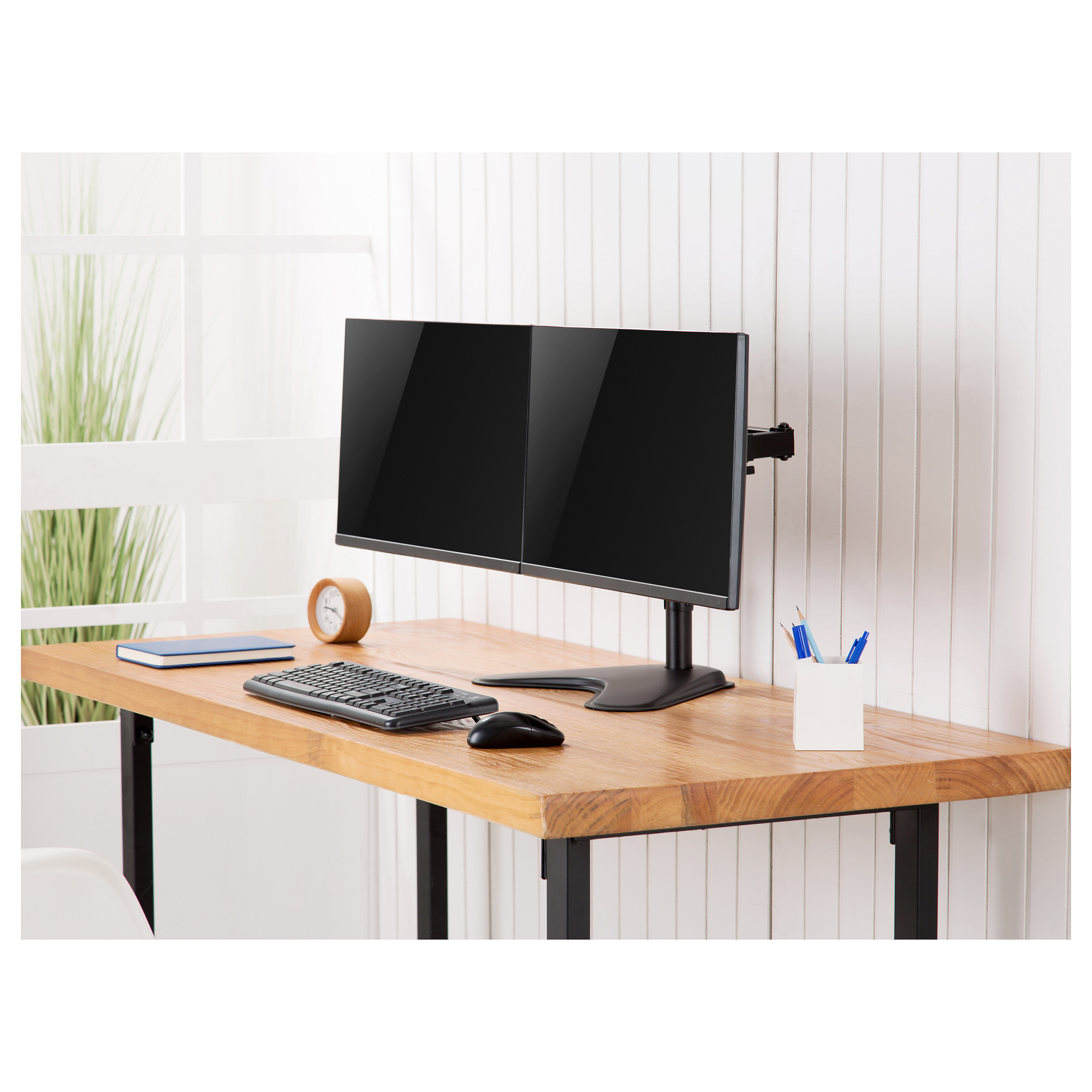 Mbajtëse për Monitor Equip 650123 , 2 Monitorë , 17–32" , deri 8kg për monitor , e rregullueshme , VESA 75x75–100x100 - Zezë 6